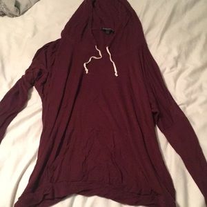 brandy melville maroon drawstring hoodie